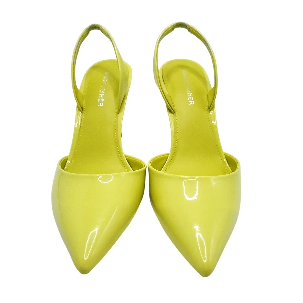 Marc Fisher Hadya Pointed Toe Slingback Pumps Lime Green Women's Size 8
